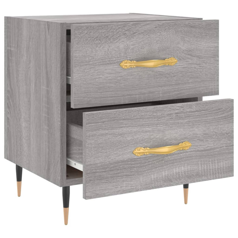 Rydal 40cm W Iron Bedside Table, Grey Sonoma, Set of 2