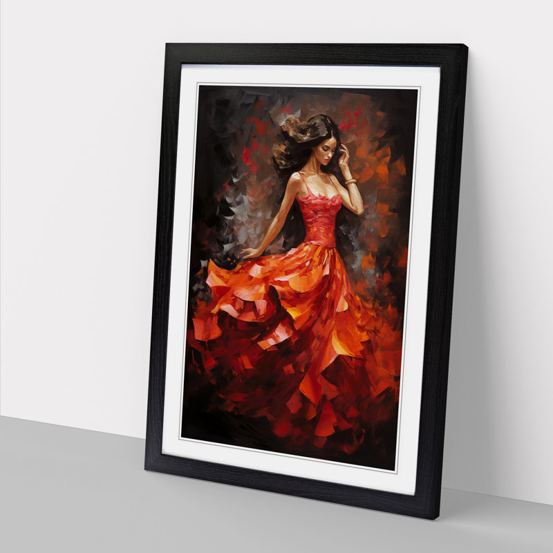 Flamenco dancer Abstract No.2 - Framed Print, Black, 46cm H x 34cm W x 2cm D