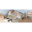Lit plateforme simple avec rangement, bois massif, design gris moderne