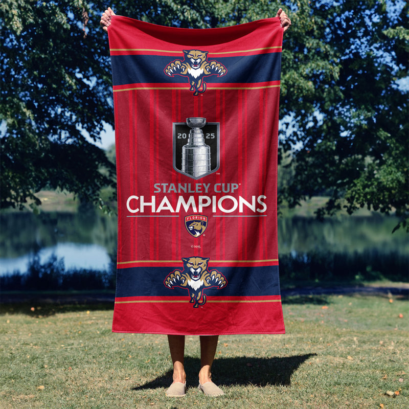 Serviette de plage NHL Florida Panthers Champs Unifier - Serviette de piscine ou de plage sur le thème du hockey, douce et absorbante - 30 x 60 pouces