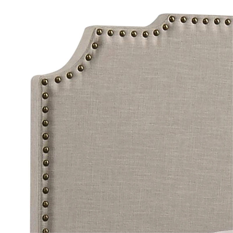 Lit double à panneau double beige - s'adapte à divers thèmes de chambre à coucher La taille confortable offre un espace de repos