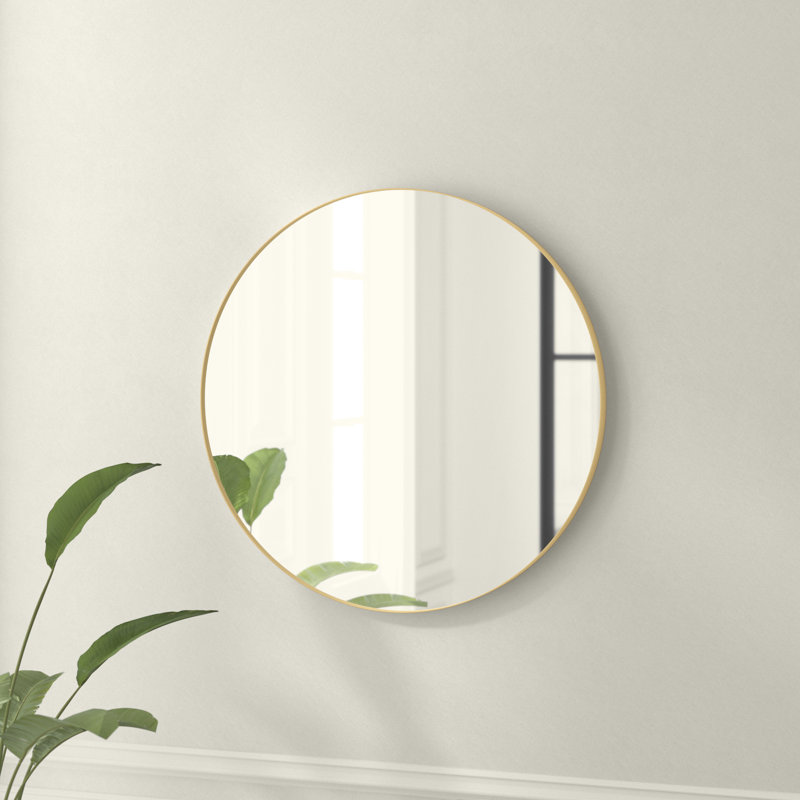 Alexei Flat Mirror, Gold, 80.50cm H x 80.50cm W x 4cm D 