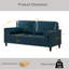 Canapé en cuir de style classique, similicuir respirant avec coussin de siège capitonné, pieds en bois massif pour le salon, bleu marine-1014172557