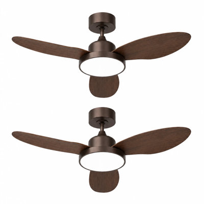 Lot de 2 petits ventilateurs de plafond de 42 pouces avec lumière