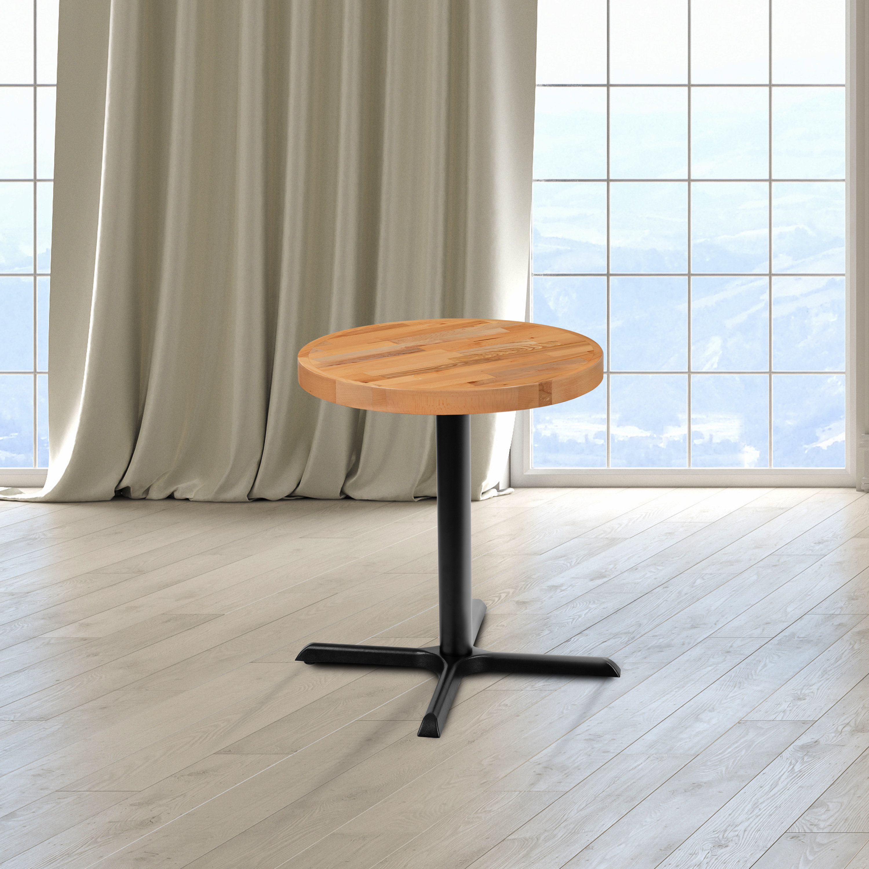 Flash Furniture Mayfair Round Butcher Block Style Table Top Restaurant Table Top & Reviews