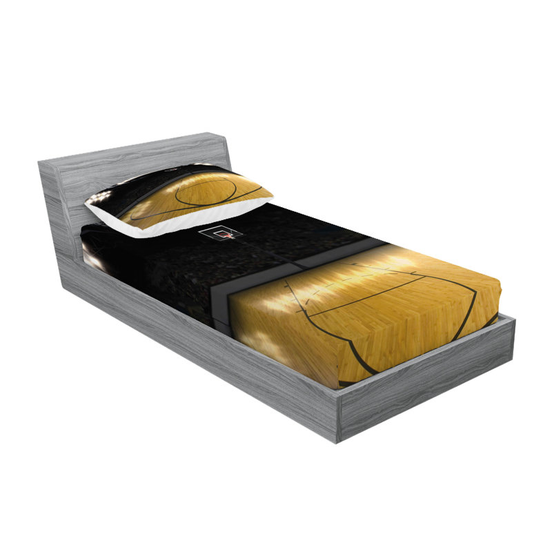 Drap-housse et coussin décoratif Ambesonne, Ensemble de draps pour lit simple + 3 pièces supp