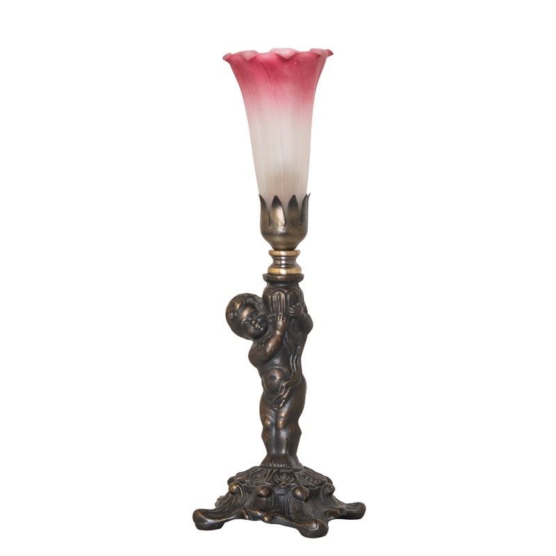 Torchiere Table Lamp, Pink/White