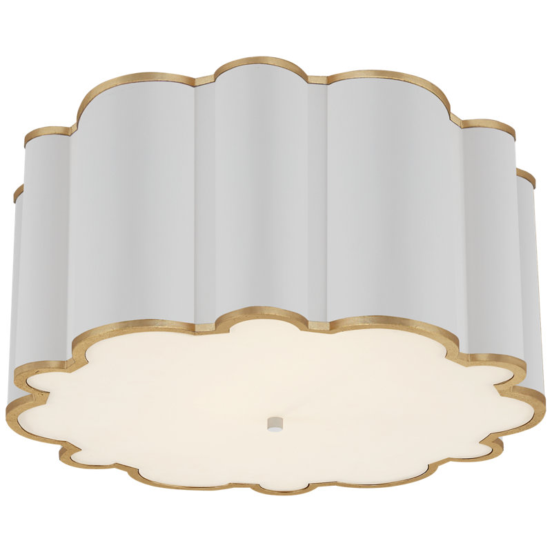 Alexa Hampton Markos Grande Flush Mount, White/Gold