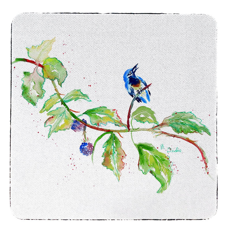 Sous-verres oiseaux et mûres