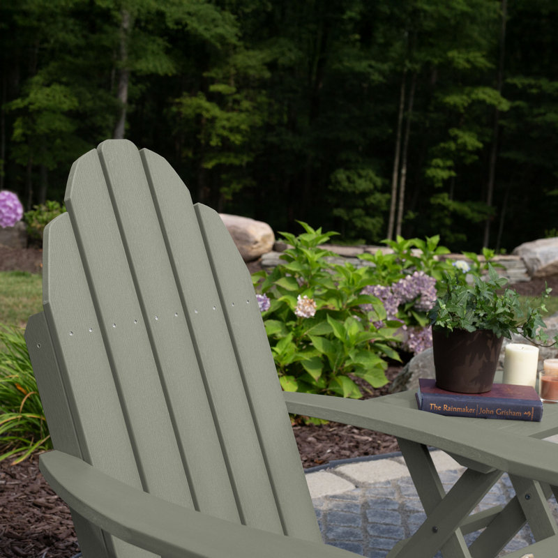 Chaise Adirondack en plastique avec repose-pieds Hinz, Vert