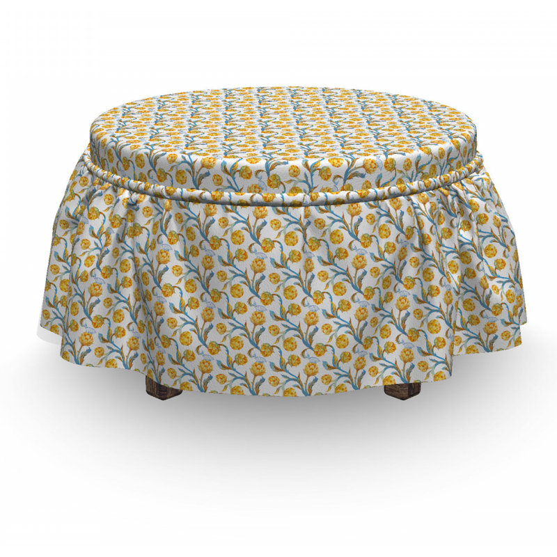 Ensemble de housse pour repose-pieds à coussins carrés 2 pièces artichaut