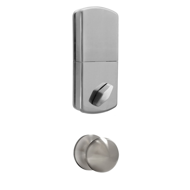 Ensemble de poignées avec pêne dormant intelligent et bouton de porte et rosette, Nickel satiné