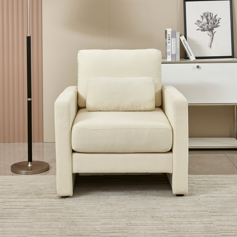 Assise rembourrée en chenille moderne - structure en bois massif avec rembourrage épais pour plus de confort Convient à différents styles Instructions d'assemblage faciles Base de fauteuil chic Coussin luxueux pour la vie