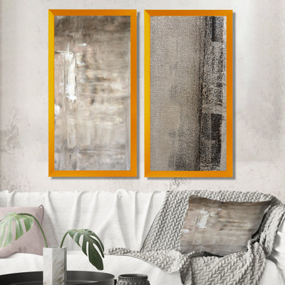 Ensemble d'art mural abstrait brun et beige, ensemble de 2 toiles - fonds de couleurs bruns et beiges