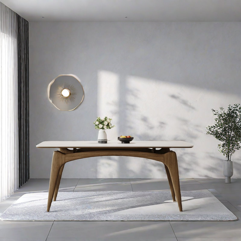 Monro Solid wood light rock table, 29.52"H x 70.86"L x 35.43"W
