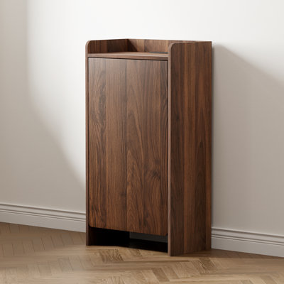 Compact Foldable Murphy Desk with Built-in Charging Station, Space Saving Wall Mounted Floating Desk with Storage Shelves, 30" H Wooden Folding Computer Desk for Small Spaces, Home Office & Vanity, Walnut