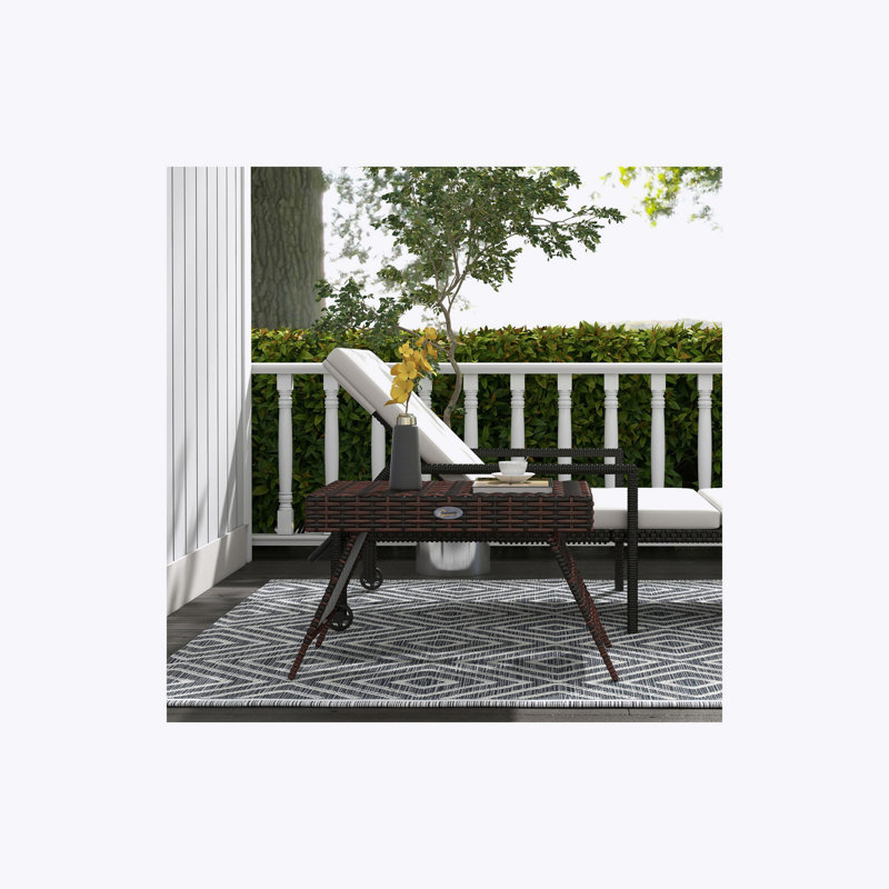 Table d'appoint d'extérieur pliable en osier