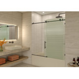 Galaxy 56 - 60 in. x 60 in. Fully Frameless Fluted Sliding Bathtub Door