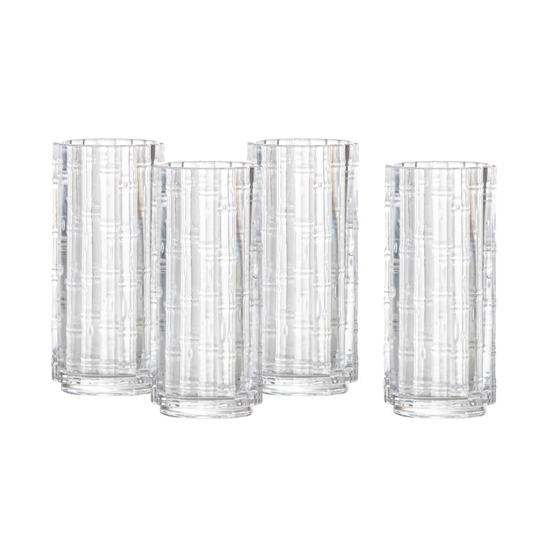 Fortessa Mahalo Glass, 11.5 Ounce Collins (Set of 4), Clear