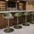 Contemporary Metal and Fabric Adjustable Air-Lift Stool, Set of 2-1822175976