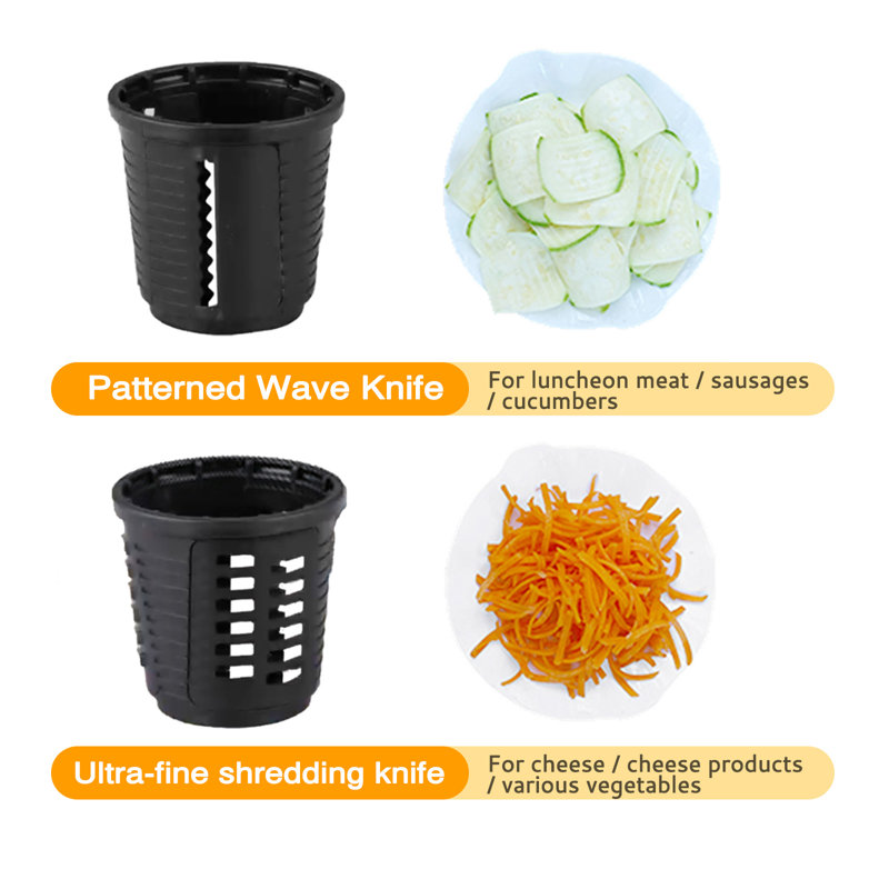 Bivook Black 5-Blade Vegetable Spiralizer, One-Touch Operation