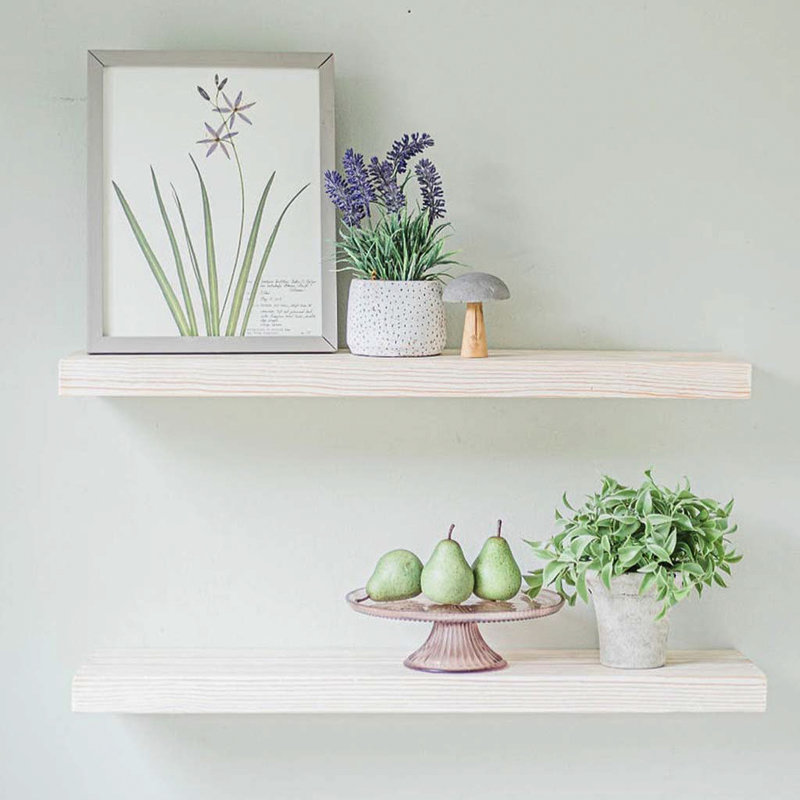 Suzy 2 Piece Pine Floating Shelf