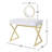 Coleen White & Gold Finish Vanity Desk W/Mirror & Jewelry Tray