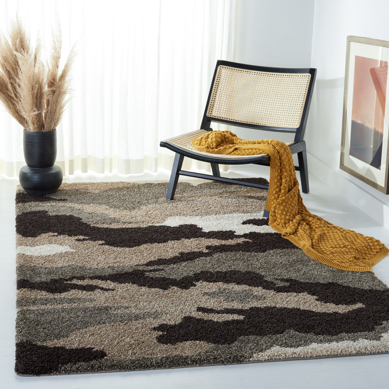 Millia Shag Performance Camouflage Rug, Rectangle 5'3" x 7'6"
