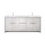 Ensemble de meuble-lavabo double 80 po X P 20 po D, plateau en quartz blanc et robinet en or rose-117980317-117980318