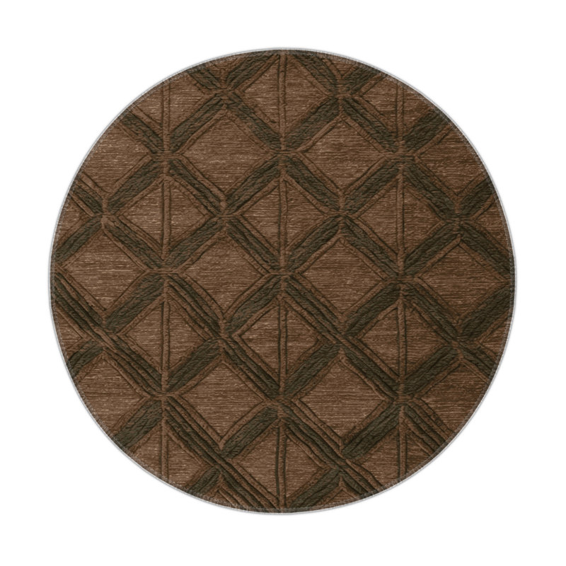 Trellis Brown Indoor and Outdoor Area Rug, Rectangle 3' x 5'
