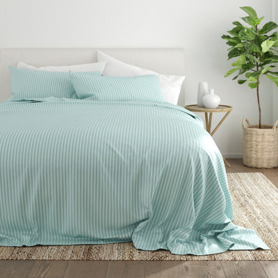 Becky Cameron Striped Embossed 4 Piece Bed Sheet Set