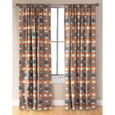 Carstens, Inc. Southwestern Room Darkening Curtain Panels, Set of 2 Panels, 54" x 84" each, Wrangler Checotah