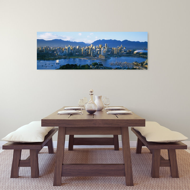 Skyscrapers At The Waterfront Vancouver British Columbia Canada by Mark Segal - Wrapped Canvas Panoramic Print