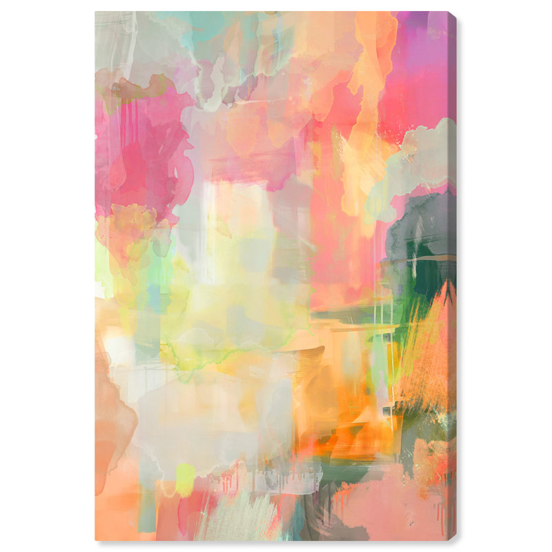Art abstrait coloré sel et baies II par Art Remedy, Toile tendue, H 24 po x l 16 po