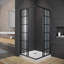 Cabine de douche carrée encadrée avec verre trempé rayé l 33 à 34 po x H 72 po