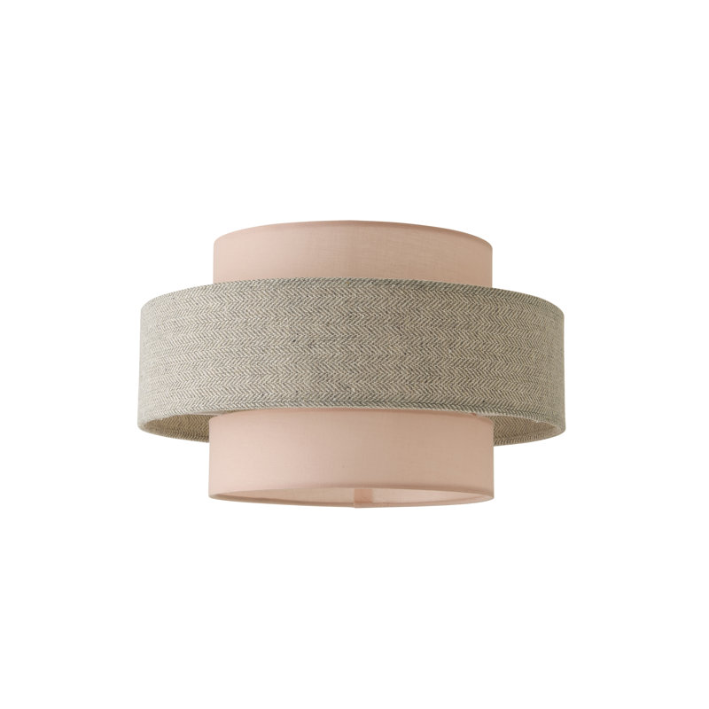 Nellie 19cm H Linen Novelty Pendant Shade ( Clip On ), Black/Grey