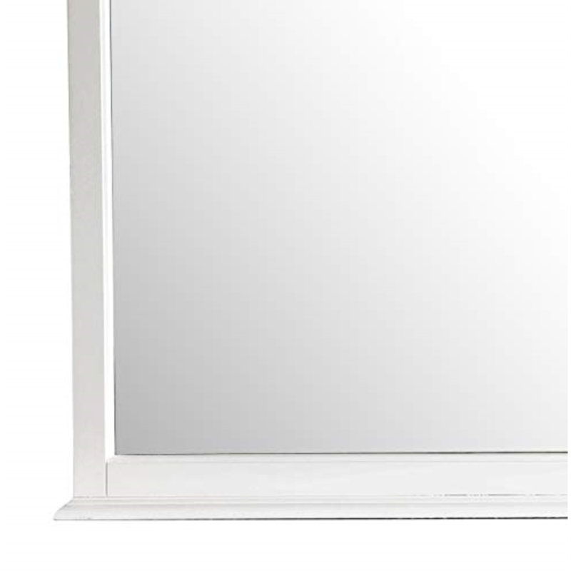 Penncross Wood Flat Wall Mirror, White