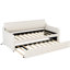 Lit de jour simple beige avec couchette pliante et fonction de charge