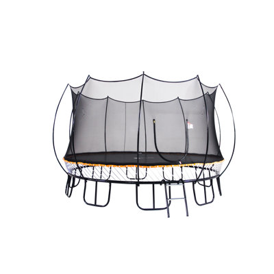 Springless Trampoline Kids 10FT Round Trampoline with Safety Enclosure Net & Ladder for Kids & Adults Outdoor Fun