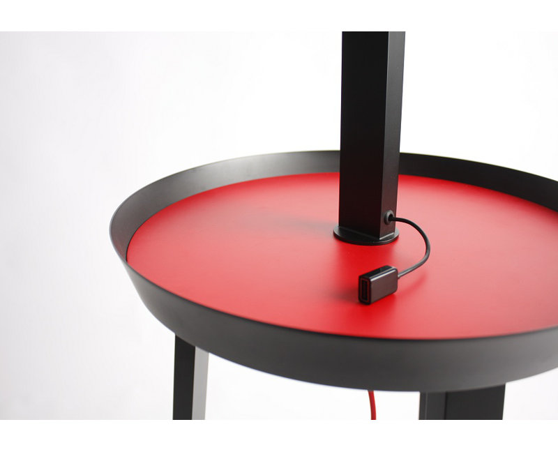 Carry Tray Table Floor Lamp, Matte Black