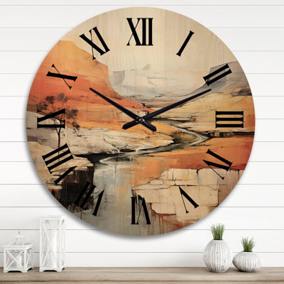 Bold Landscape Canyon Desert III - Landscapes Oversized Wood Wall Clock
