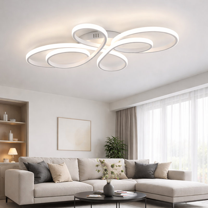 Breshayla 1-Light Butterfly LED Flush Mount, White