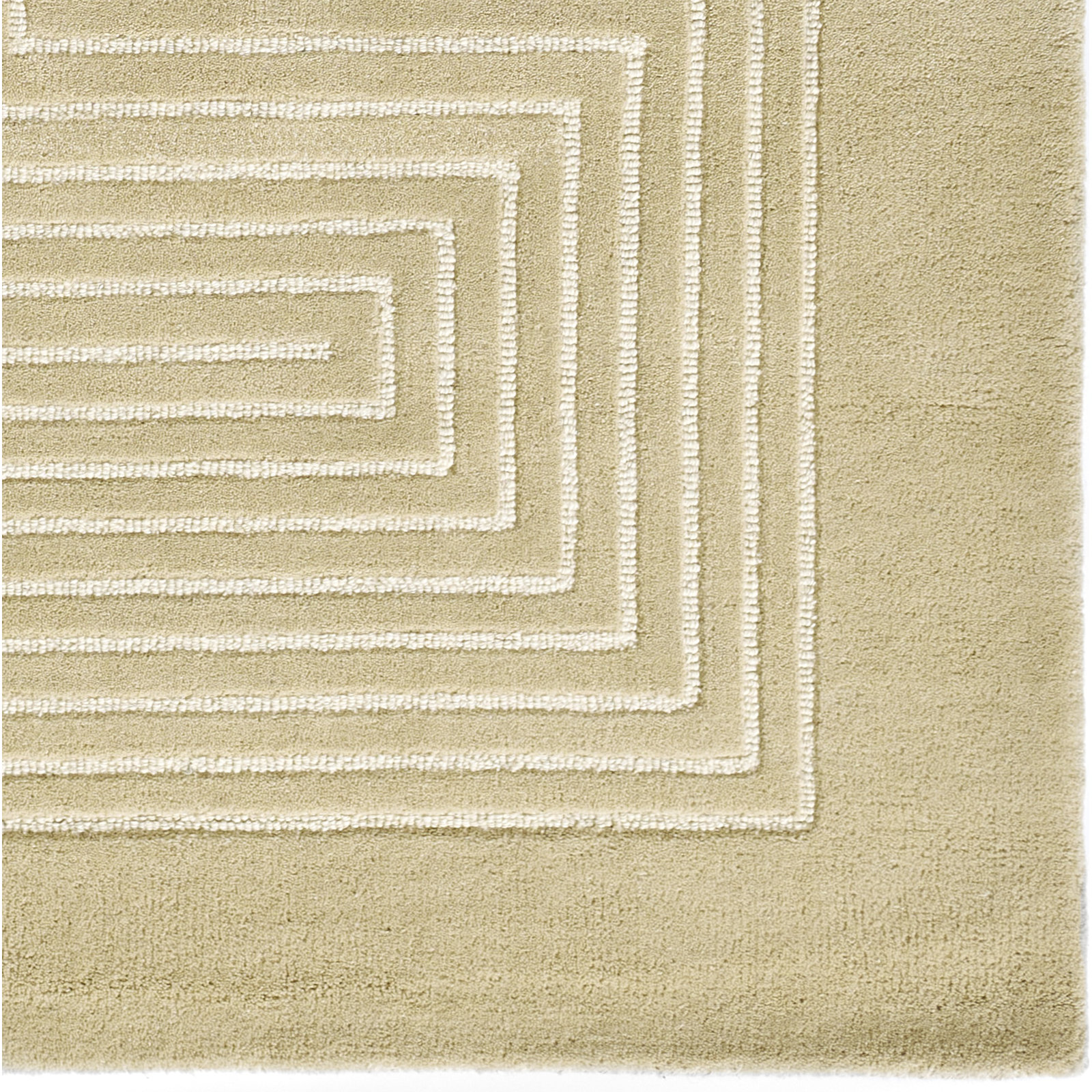 Orlie Hand Tufted Wool Brown Rug, Rectangle 5' x 8', Beige
