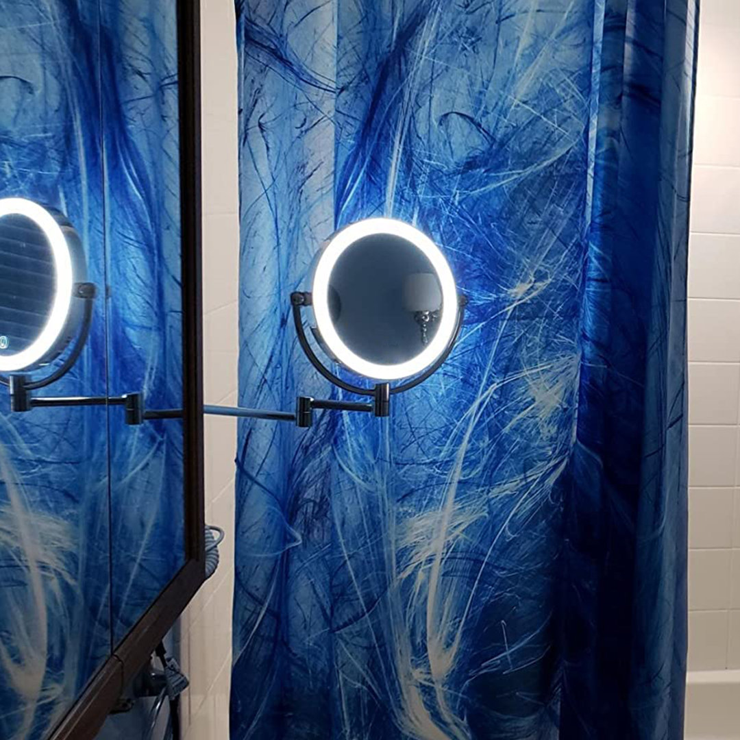 Soudan Wall Mount Rotation Mirror With Adjustive Swing Arm LED Light,3X Magnification Feature Symple Stuff 