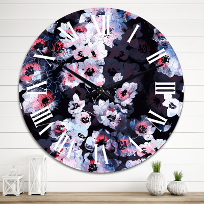 Pattern Of Imprints Delicate Cherry Blossoms - Patterned Wall Clock