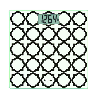 Digital Glass Bathroom Scale-Black/White Lattice