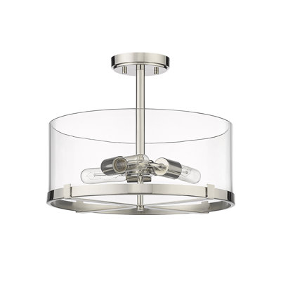 Plafonnier semi-encastré 3 lumières 16,5 po Mabe