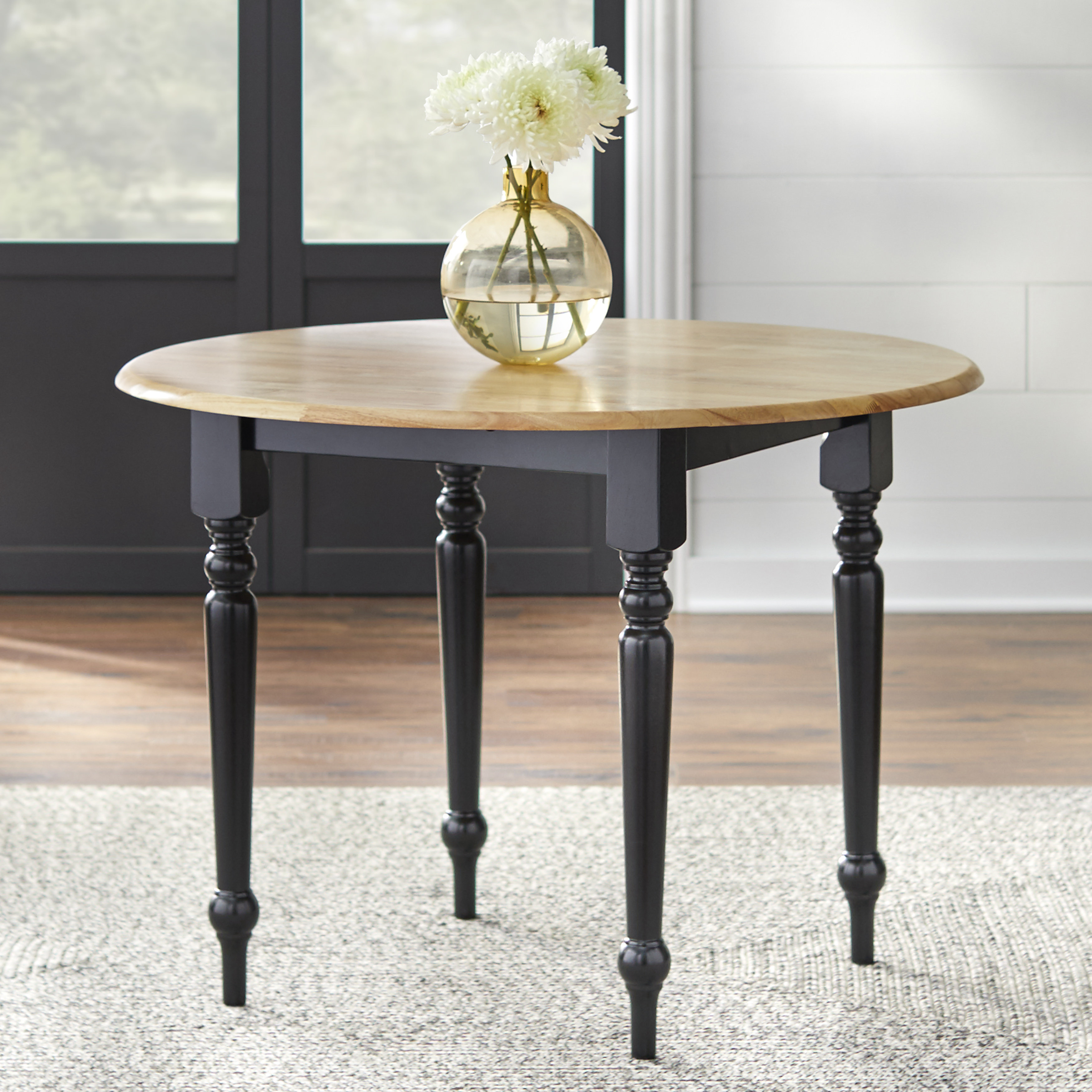 Alcott Hill® Cecelia Extendable Drop Leaf Rubberwood Solid Wood Dining