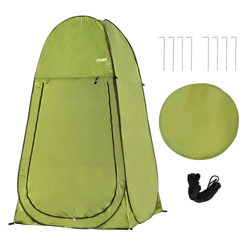 Tente de douche de camping instantanée 7 pi en tissu Oxford vert
