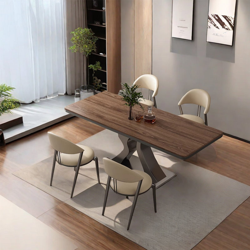 Ensemble de table de salle à manger moderne Modern Luxury Light 31,49 po, H 29,52 po x L 70,86 po x l 31,49 po